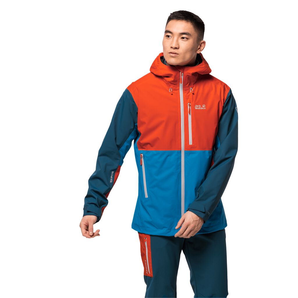 Jack Wolfskin EAGLE PEAK Férfi Vízálló Kabát Kék - RDUAGE-980